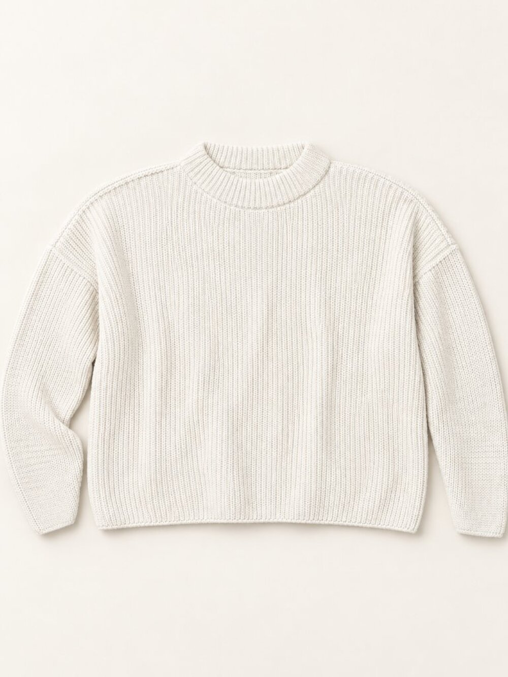 Frank & Eileen Monterey Rolled Funnel Neck Sweater in Cream, Size M